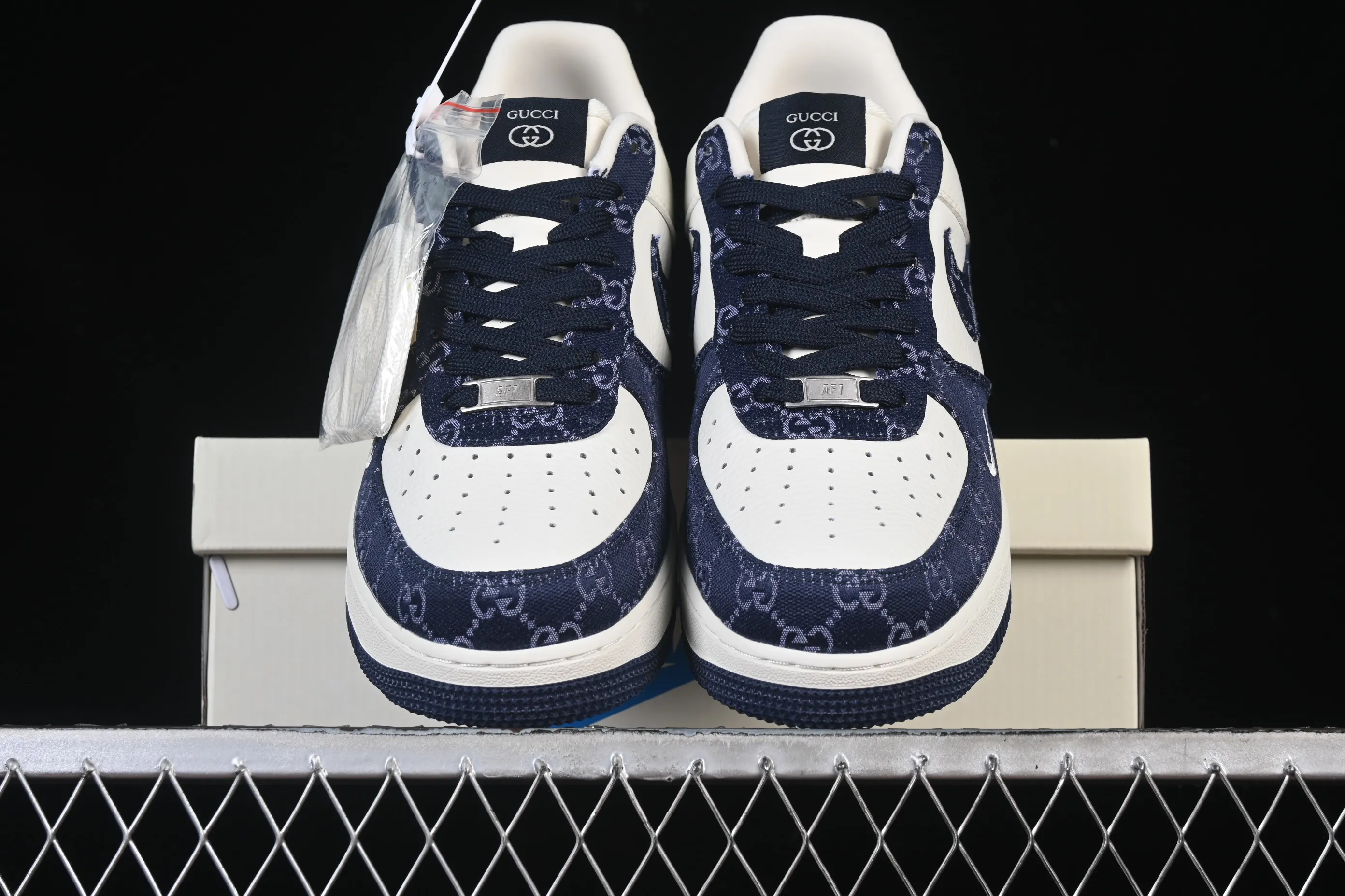 All categories Nk Air Force 1 Air Force series Nk Air Force 1 Low Air Force low-top Nike Air Force 1'07 Low Gucci joint navy blue denim Air Force 1 low-top casual sneakers SC0601-569